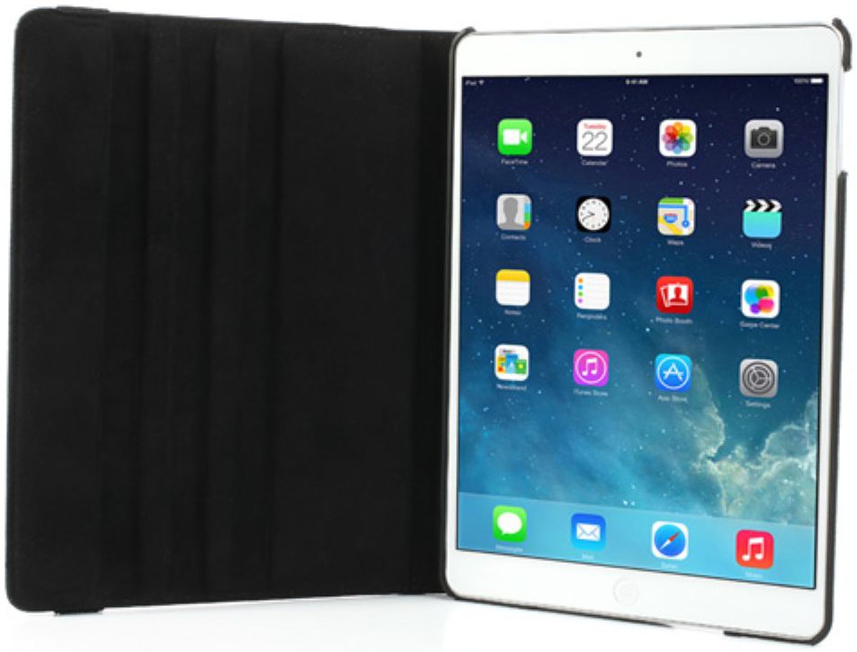 Apple iPad Air Rotary Leather Stand Cover Zwart afbeelding 13