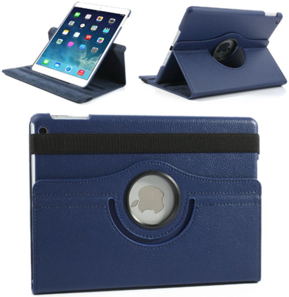 Apple iPad Air Rotary Leather Stand Cover Blauw afbeelding 13