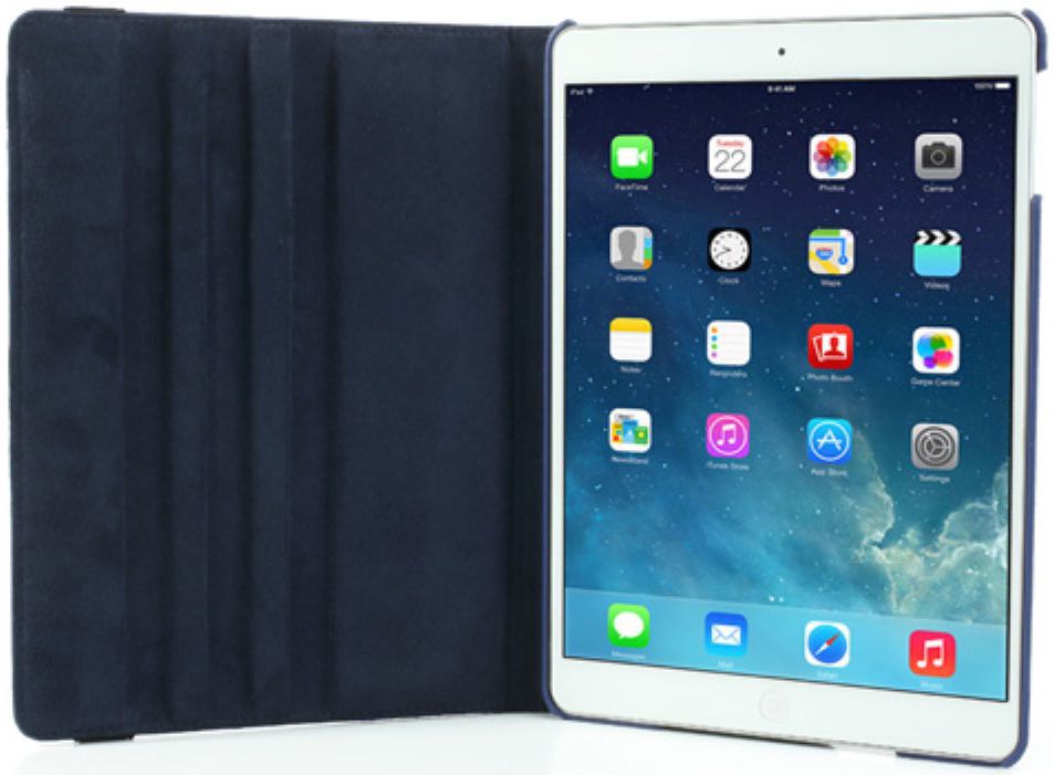 Apple iPad Air Rotary Leather Stand Cover Blauw afbeelding 9