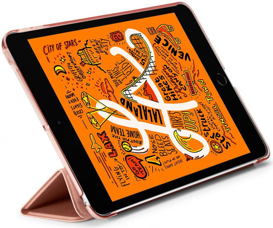 Spigen Smart Fold Hoesje met Standaard Apple iPad Mini 5 Roze Goud afbeelding 2