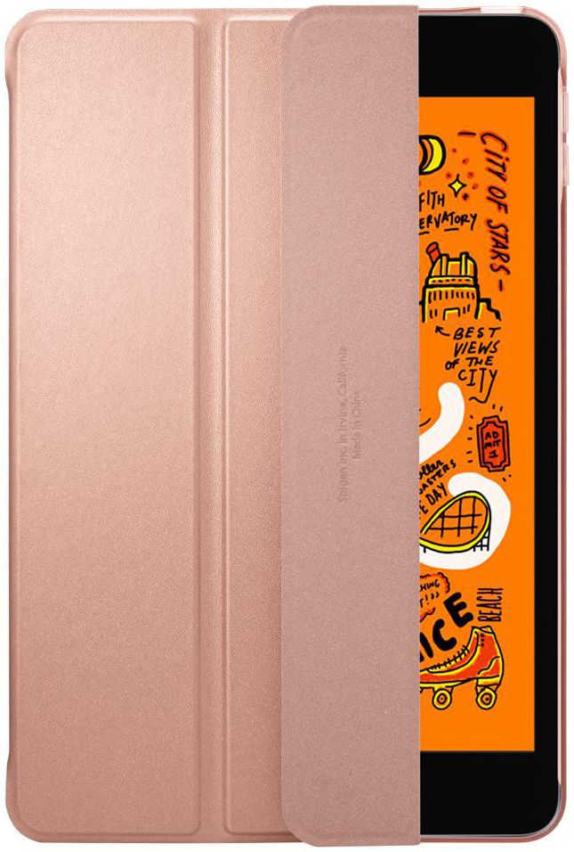 Spigen Smart Fold Hoesje met Standaard Apple iPad Mini 5 Roze Goud afbeelding 3
