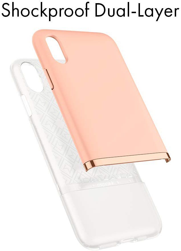 Spigen La Manon Jupe Hybride Hoesje Apple iPhone X(S) Roze afbeelding 2