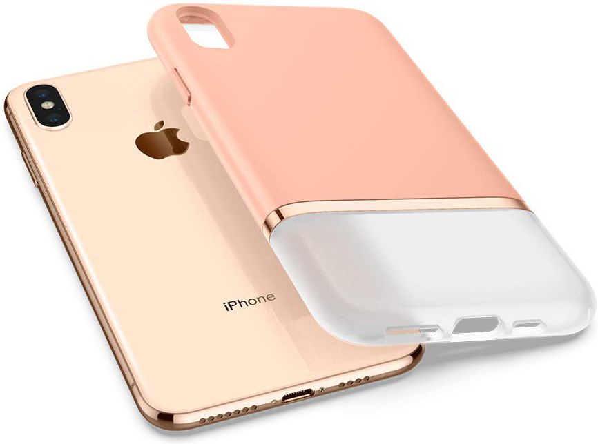 Spigen La Manon Jupe Hybride Hoesje Apple iPhone X(S) Roze afbeelding 3