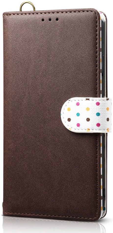 Samsung Galaxy A7 (2018) Retro Dots Portemonnee Hoesje Bruin afbeelding 1