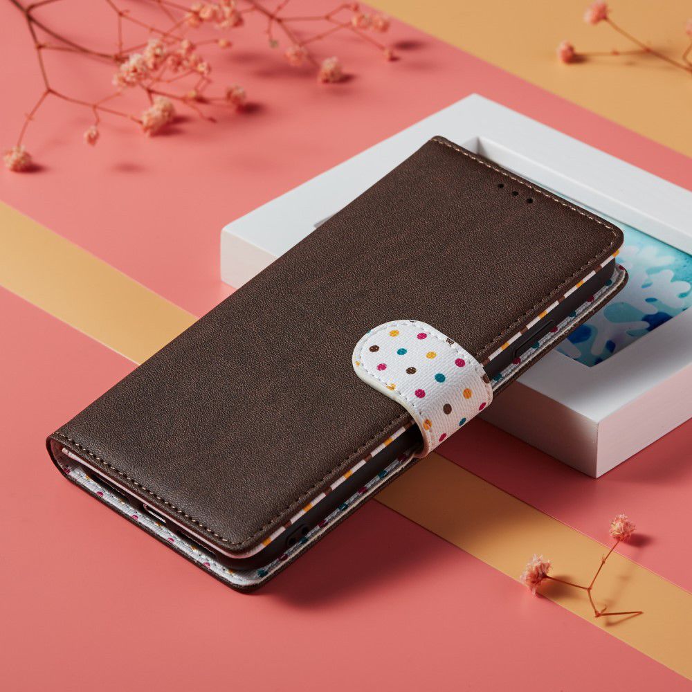 Samsung Galaxy A7 (2018) Retro Dots Portemonnee Hoesje Bruin afbeelding 10