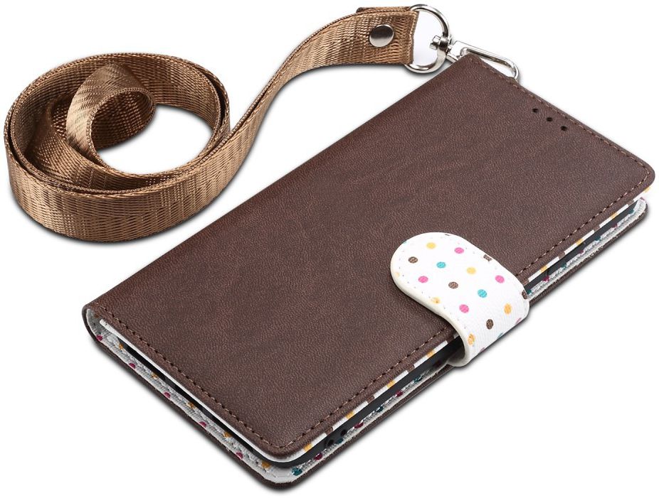 Samsung Galaxy A7 (2018) Retro Dots Portemonnee Hoesje Bruin afbeelding 6