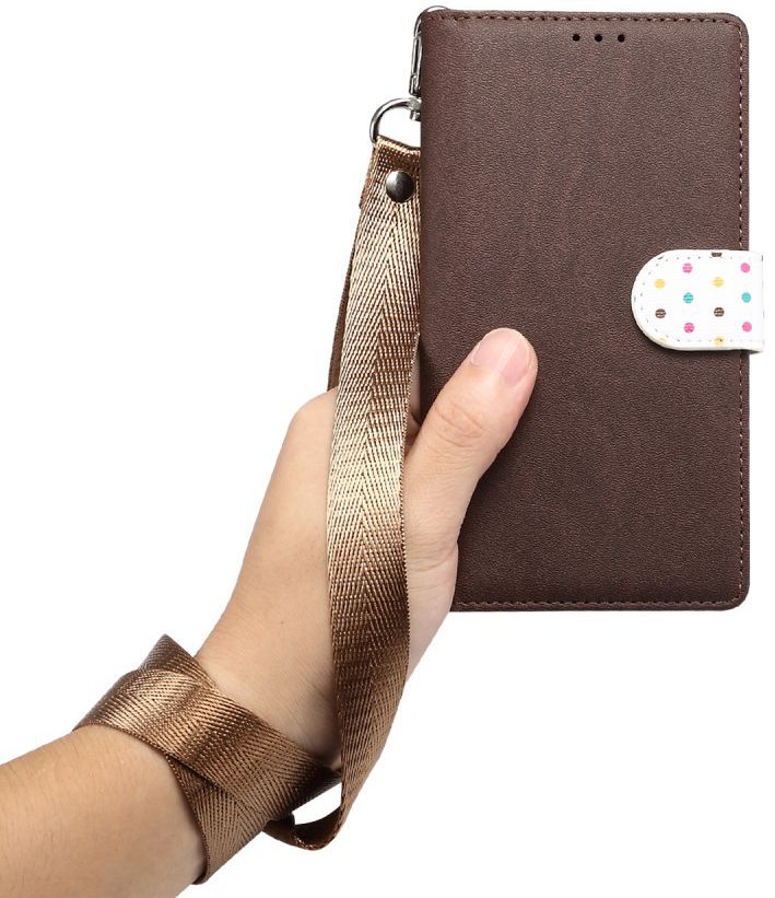 Samsung Galaxy A7 (2018) Retro Dots Portemonnee Hoesje Bruin afbeelding 7