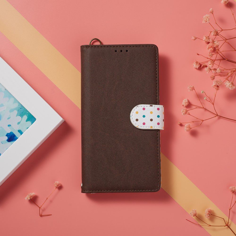 Samsung Galaxy A7 (2018) Retro Dots Portemonnee Hoesje Bruin afbeelding 9