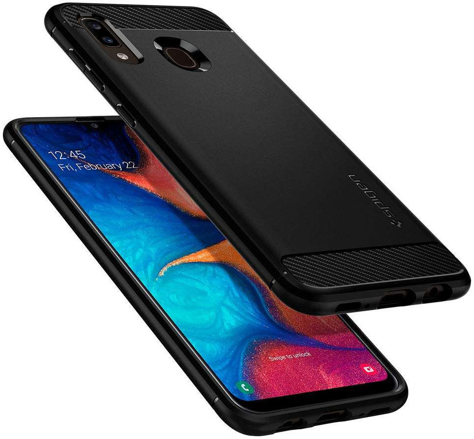 Spigen Rugged Armor Hoesje Samsung Galaxy A20 Zwart afbeelding 3