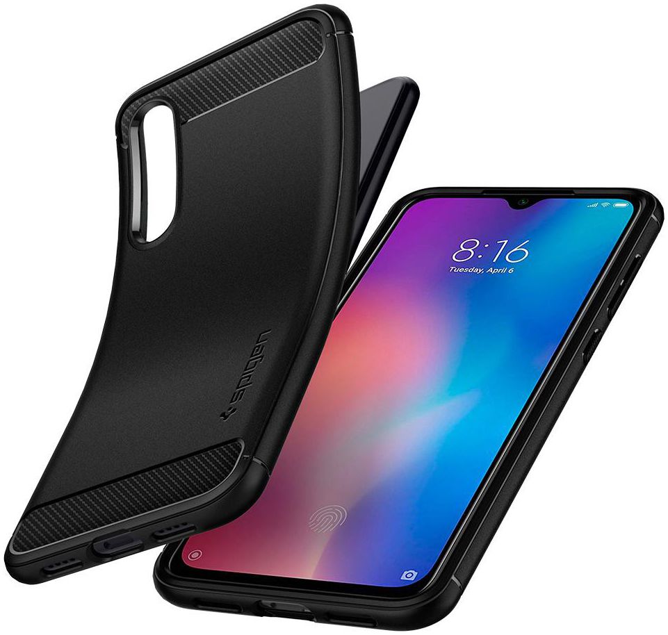 Spigen Rugged Armor Hoesje Xiaomi Mi 9 SE Zwart afbeelding 2