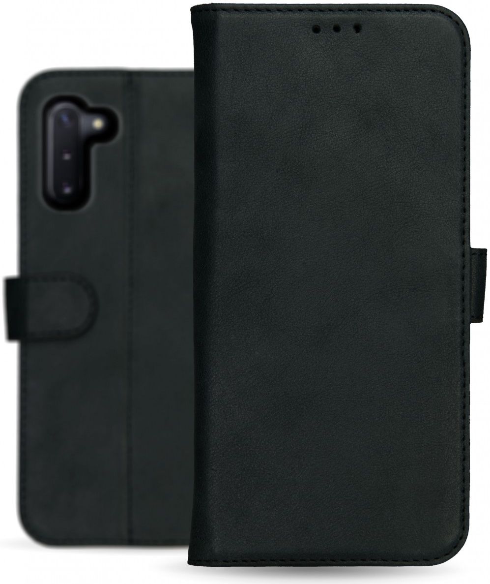 Rosso Deluxe Samsung Galaxy Note 10 Hoesje Echt Leer Book Case Zwart afbeelding 13