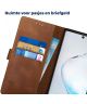 Rosso Deluxe Samsung Galaxy Note 10 Hoesje Echt Leer Book Case Bruin