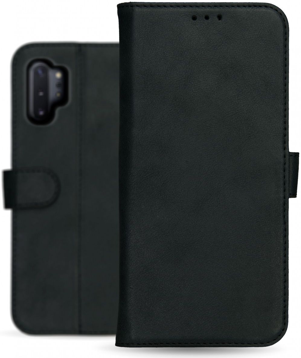 Rosso Deluxe Galaxy Note 10 Plus Hoesje Echt Leer Book Case Zwart afbeelding 13