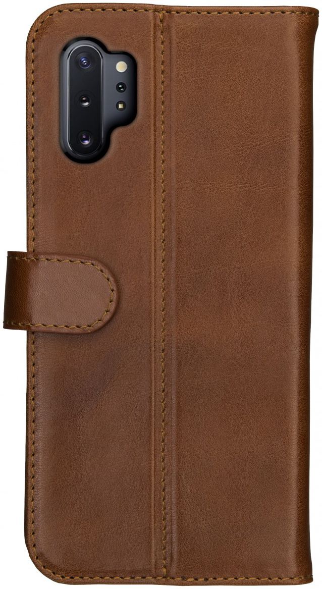 Rosso Deluxe Galaxy Note 10 Plus Hoesje Echt Leer Book Case Bruin afbeelding 5