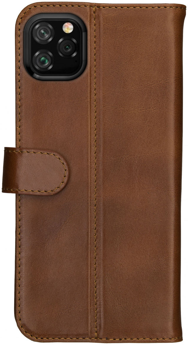 Rosso Deluxe Apple iPhone 11 Pro Max Hoesje Echt Leer Book Case Bruin afbeelding 8