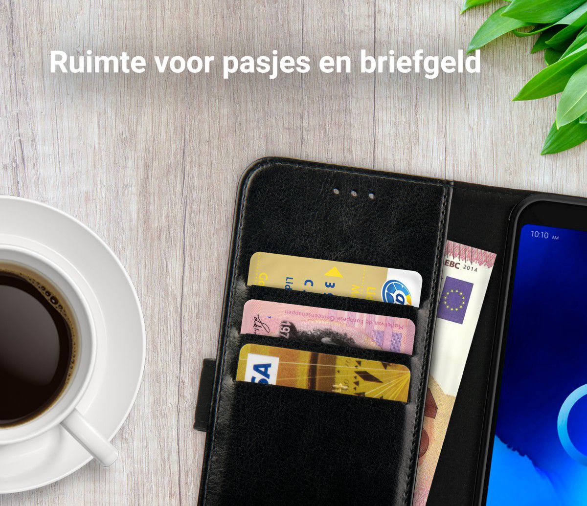 Rosso Element Alcatel 1S (2019) Hoesje Book Cover Zwart afbeelding 8