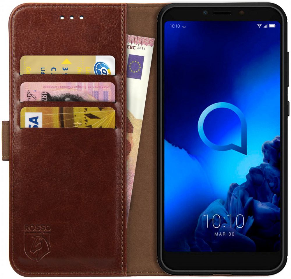 Rosso Element Alcatel 1S (2019) Hoesje Book Cover Bruin afbeelding 1