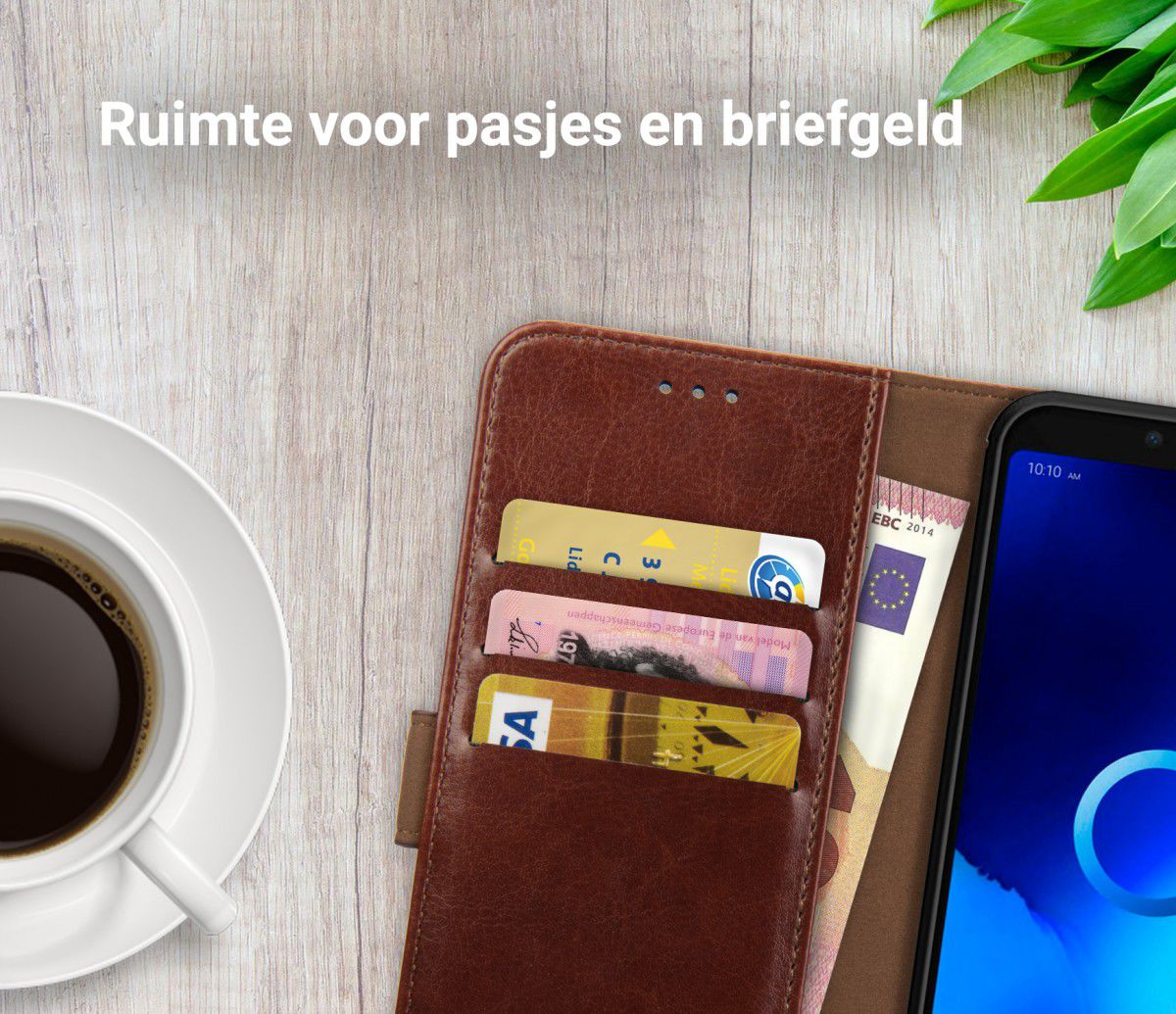 Rosso Element Alcatel 1S (2019) Hoesje Book Cover Bruin afbeelding 8