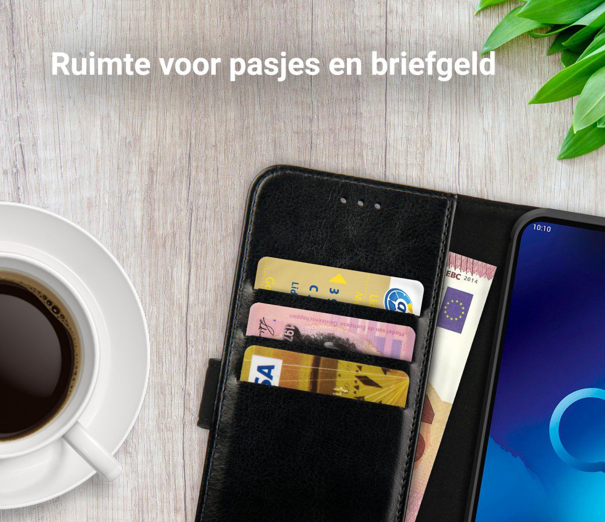 Rosso Element Alcatel 3 (2019) Hoesje Book Cover Zwart afbeelding 9
