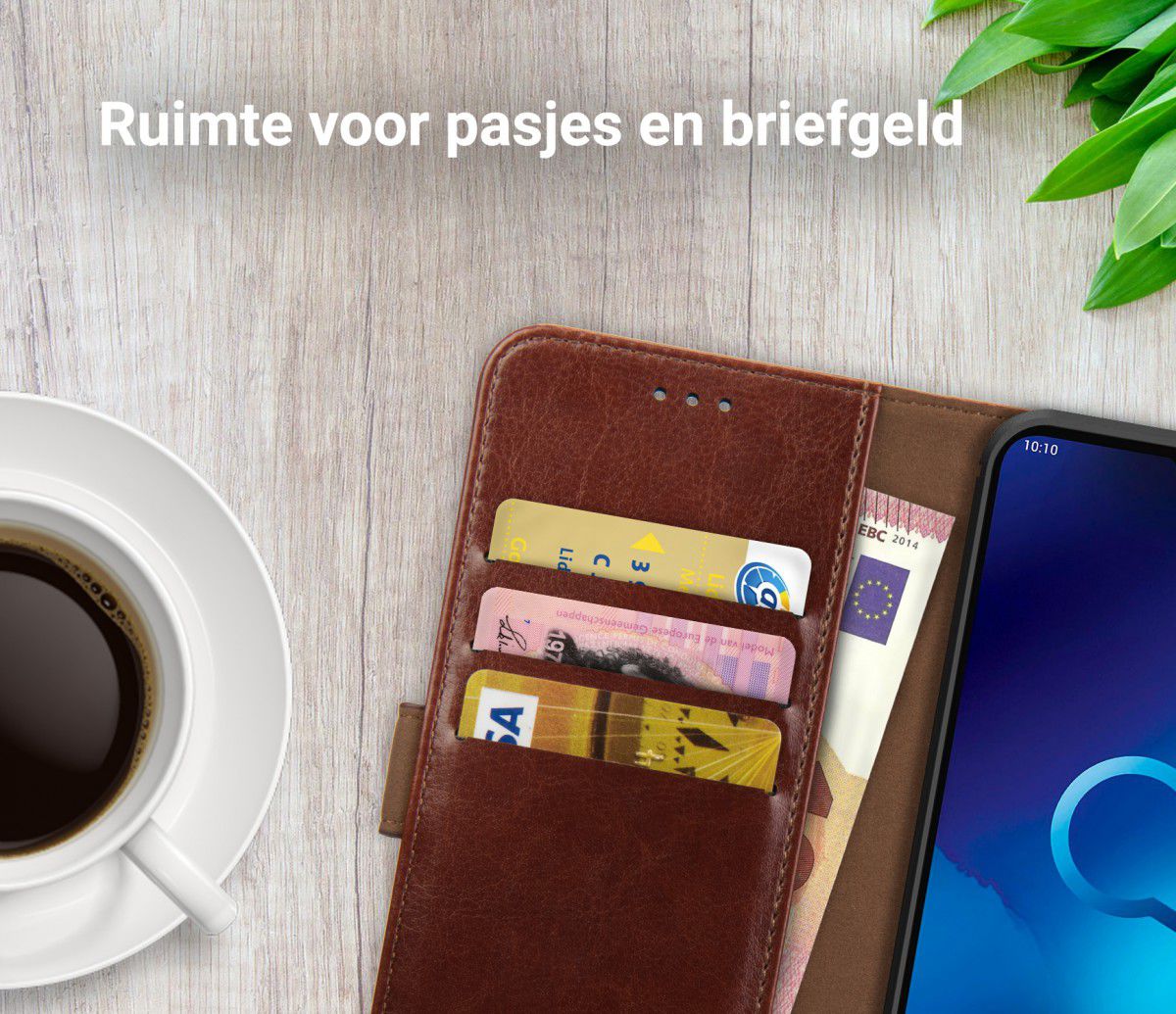 Rosso Element Alcatel 3 (2019) Hoesje Book Cover Bruin afbeelding 8