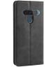 LG G8s Stijlvol Vintage Portemonnee Hoesje Zwart