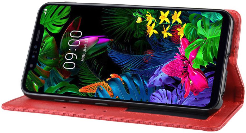 LG G8s Stijlvol Vintage Portemonnee Hoesje Rood afbeelding 5