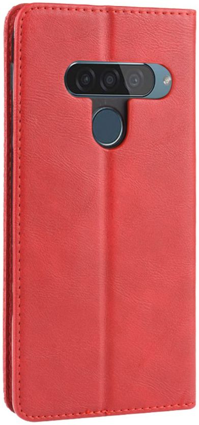 LG G8s Stijlvol Vintage Portemonnee Hoesje Rood afbeelding 6