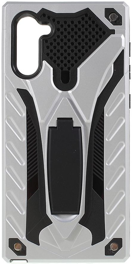 Samsung Galaxy Note 10 Hybride Combo Kickstand Hoesje Zilver afbeelding 1