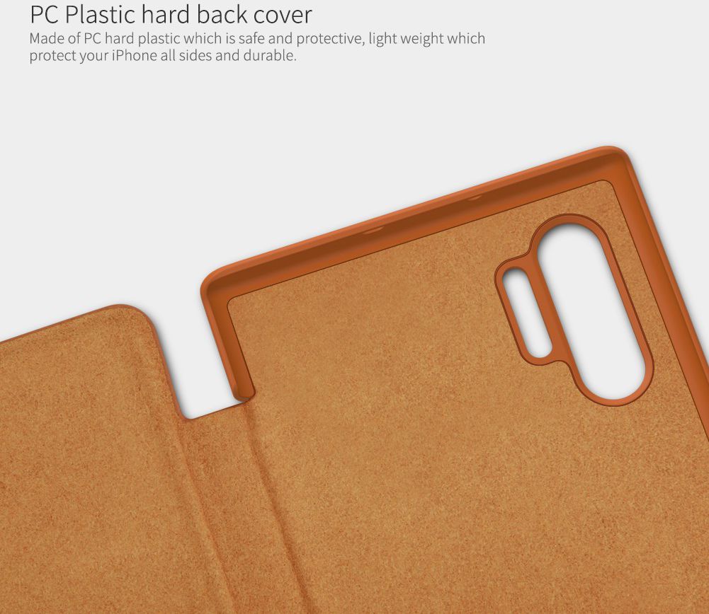 Nillkin Qin Series Flip Hoesje Samsung Galaxy Note 10 Plus Bruin afbeelding 10