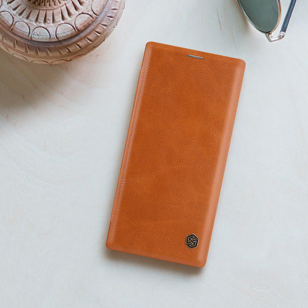 Nillkin Qin Series Flip Hoesje Samsung Galaxy Note 10 Plus Bruin afbeelding 4