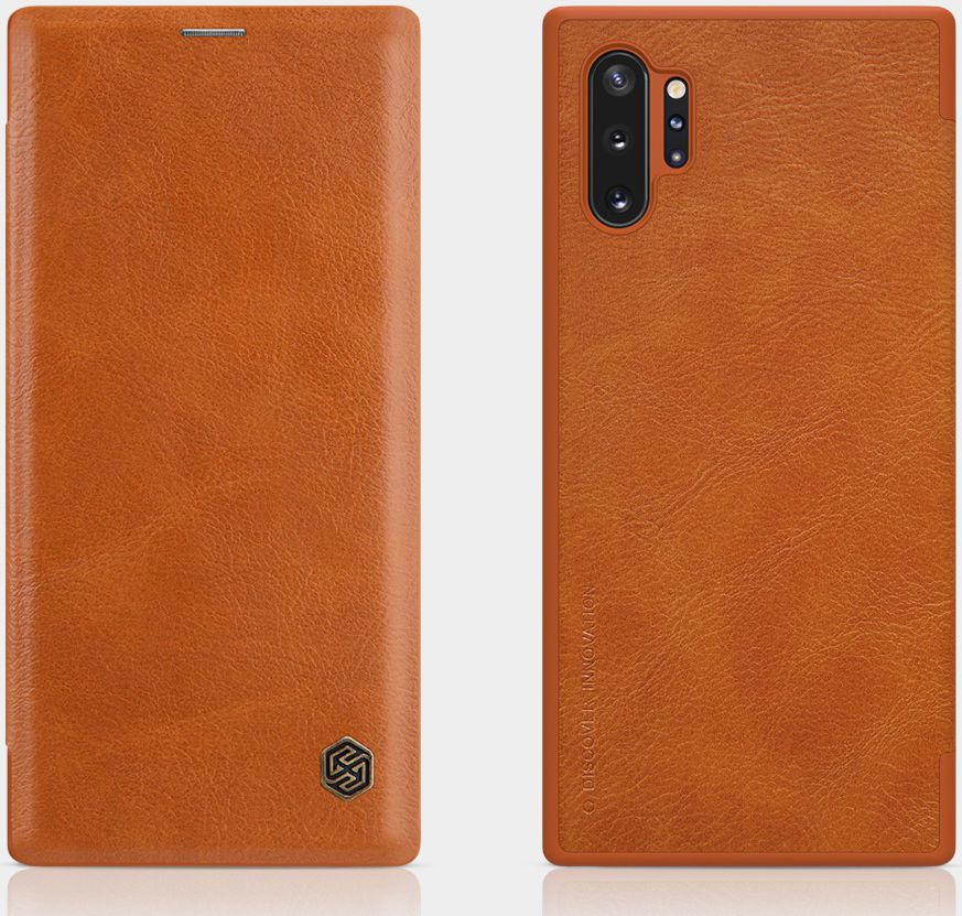 Nillkin Qin Series Flip Hoesje Samsung Galaxy Note 10 Plus Bruin afbeelding 6