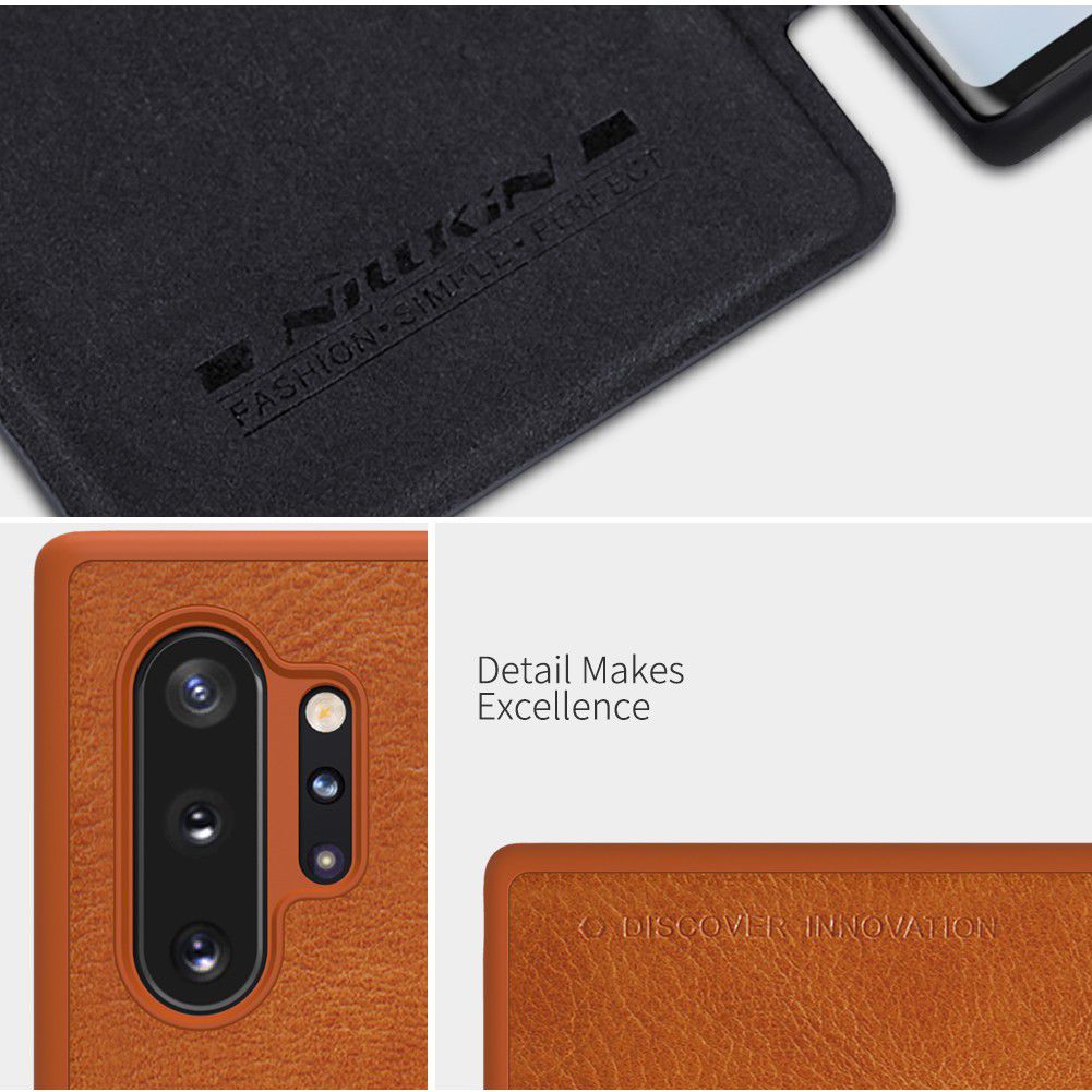 Nillkin Qin Series Flip Hoesje Samsung Galaxy Note 10 Plus Bruin afbeelding 8
