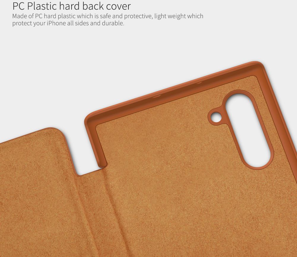 Nillkin Qin Series Flip Hoesje Samsung Galaxy Note 10 Bruin afbeelding 10