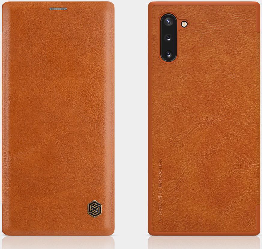 Nillkin Qin Series Flip Hoesje Samsung Galaxy Note 10 Bruin afbeelding 4