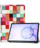 Samsung Galaxy Tab S6 Book Hoes met Print Colorful Square