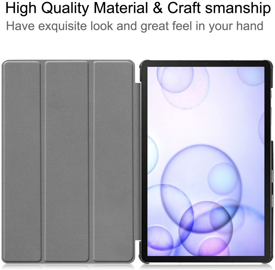 Samsung Galaxy Tab S6 Hoes Tri-Fold Grijs afbeelding 4