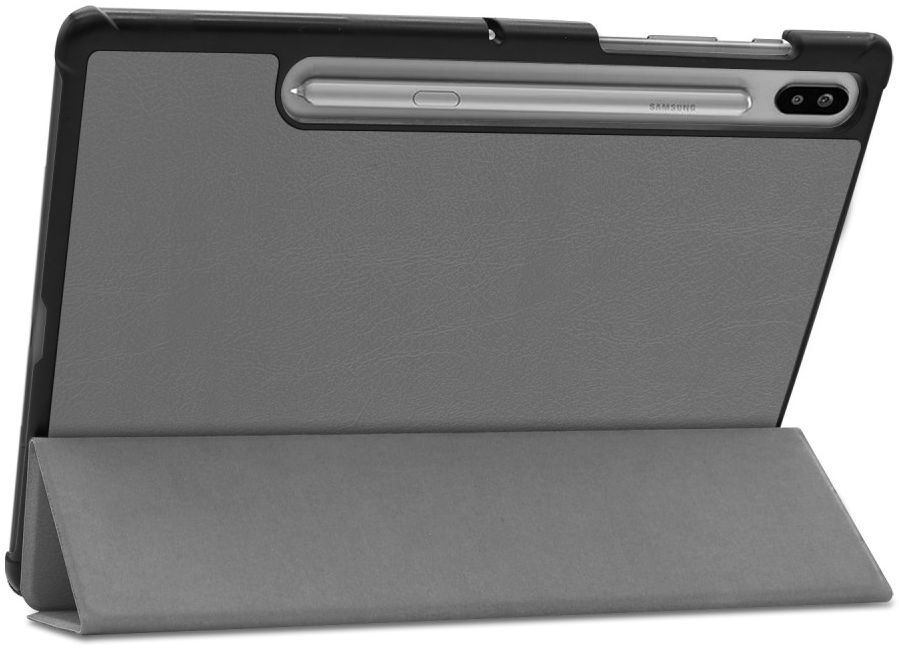 Samsung Galaxy Tab S6 Hoes Tri-Fold Grijs afbeelding 9