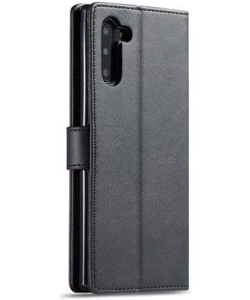 Samsung Galaxy Note 10 Leren Portemonnee Bookcase Hoesje Zwart Hoesjes