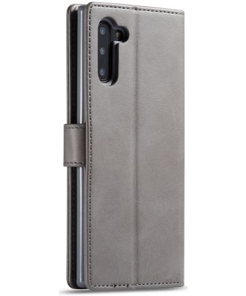 Samsung Galaxy Note 10 Leren Portemonnee Bookcase Hoesje Grijs Hoesjes