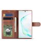Samsung Galaxy Note 10 Leren Portemonnee Bookcase Hoesje Donker Bruin