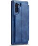 Samsung Galaxy Note 10 Retro Portemonnee Bookcase Hoesje Blauw