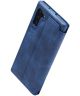 Samsung Galaxy Note 10 Retro Portemonnee Bookcase Hoesje Blauw