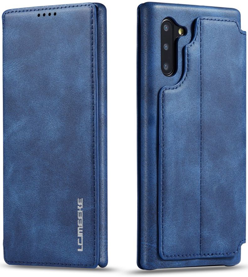 Samsung Galaxy Note 10 Retro Portemonnee Bookcase Hoesje Blauw afbeelding 2