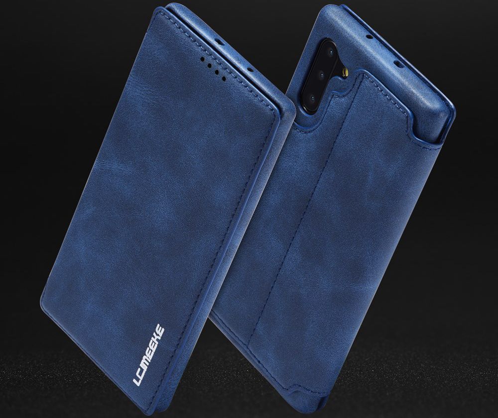 Samsung Galaxy Note 10 Retro Portemonnee Bookcase Hoesje Blauw afbeelding 8
