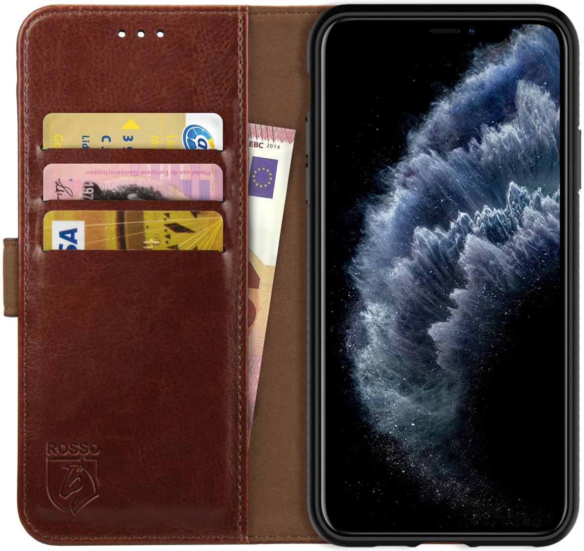 Rosso Element Apple iPhone 11 Pro Max Hoesje Book Cover Bruin afbeelding 1