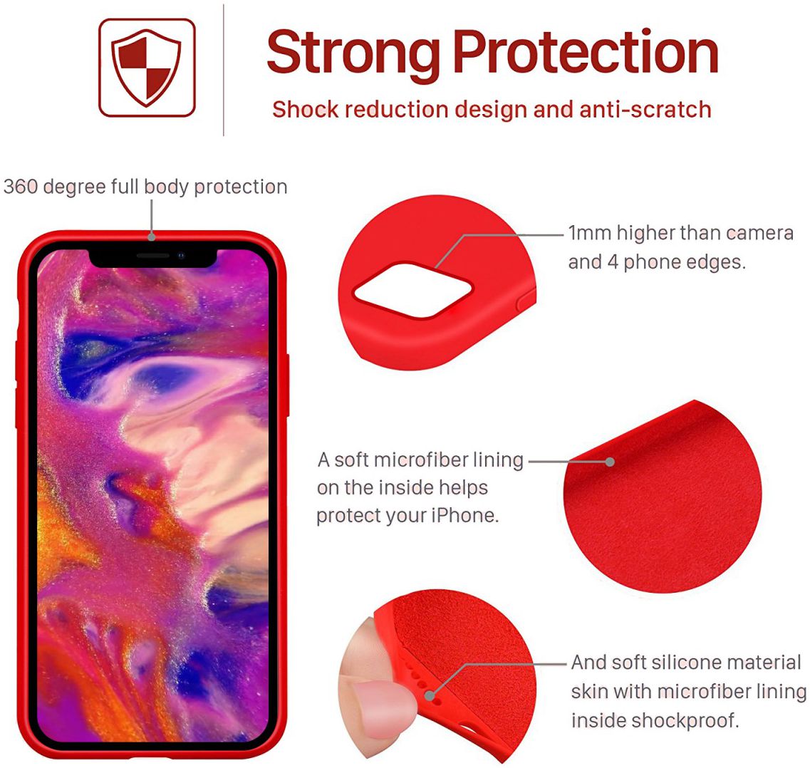 Apple iPhone 11 Pro Full Covered Siliconen Hoesje Rood afbeelding 6