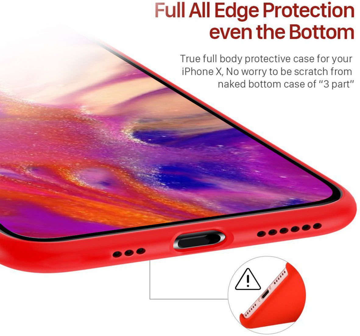 Apple iPhone 11 Pro Full Covered Siliconen Hoesje Rood afbeelding 7