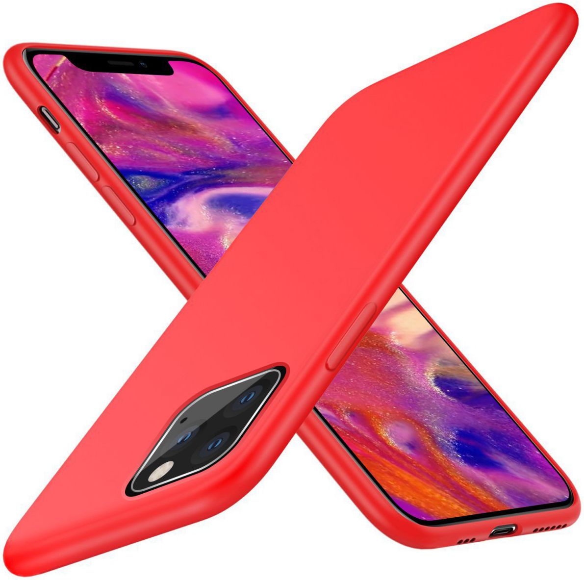 Apple iPhone 11 Pro Full Covered Siliconen Hoesje Rood afbeelding 3