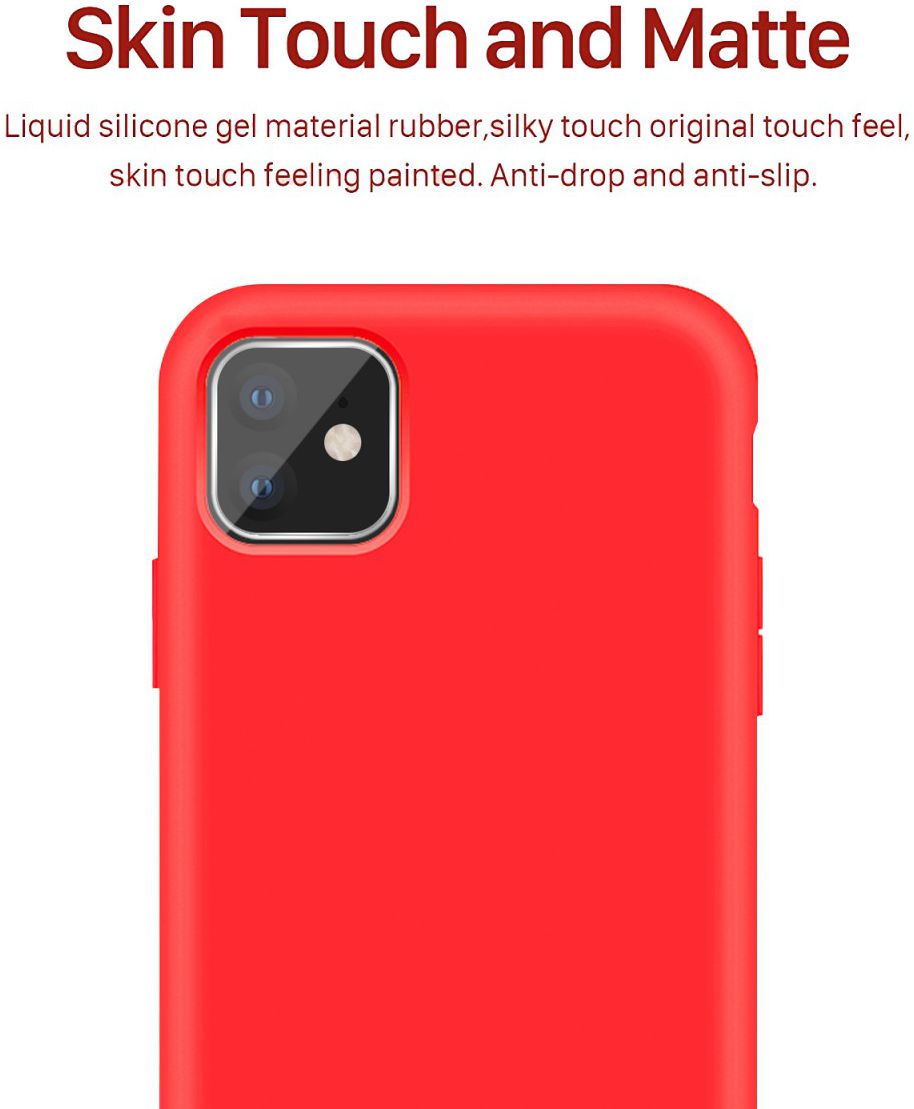 Apple iPhone 11 Hoesje Full Covered Siliconen Rood afbeelding 3