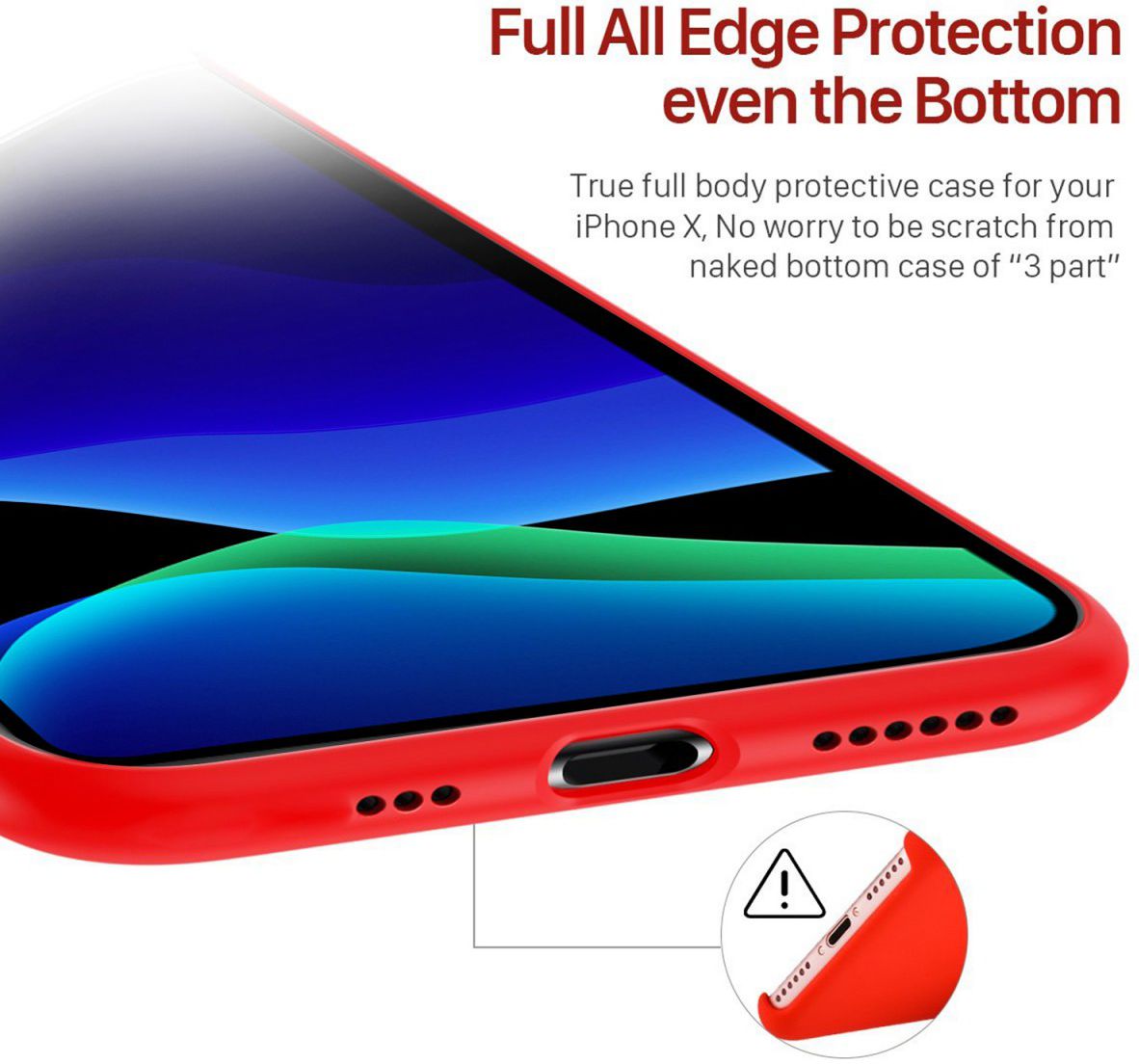 Apple iPhone 11 Hoesje Full Covered Siliconen Rood afbeelding 6